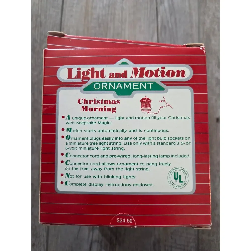 Hallmark Magic Light & Motion Ornaments Lot -Christmas Morning & Loving Spoonful